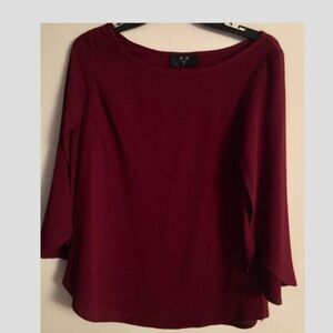 AX‎ Paris 3/4 Sl Top Back Pleat Neck Kimono Top Sz8